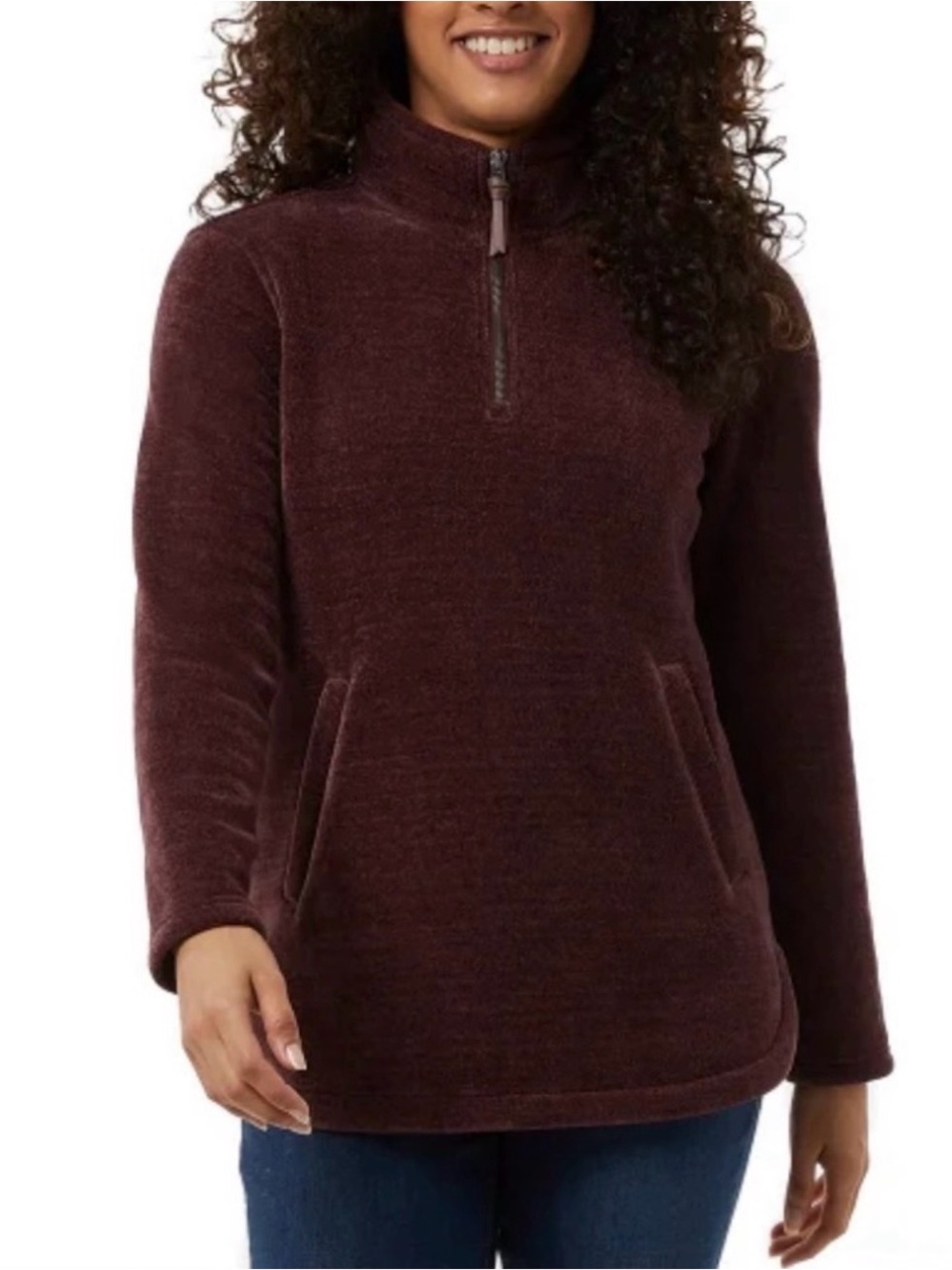32 Degrees Heat Burgundy Purple Quarter Zip Pullover Cozy Size XL New Winter